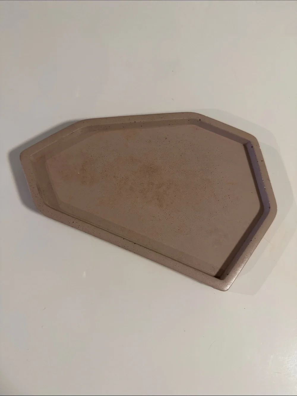 Neutral Taupe Geometric Bath Tray - Unbranded